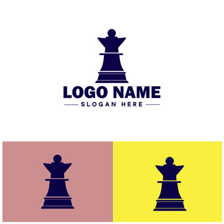 Chess pieces logo icon Board game club team tournament match symbols vector logoのイラスト素材
