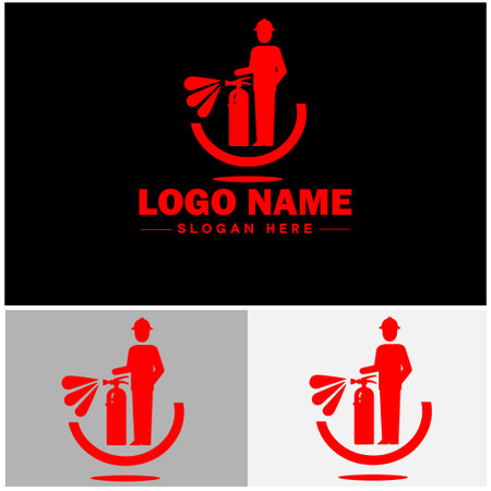 Fire Extinguisher icon logo safety industry Firefighting sign symbol vector logoのイラスト素材