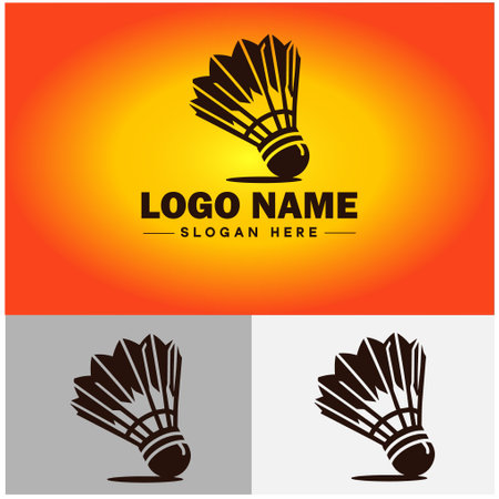 Shuttlecock icon Badminton logo team sports club tournaments sign symbol vector logoのイラスト素材