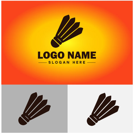 Shuttlecock icon Badminton logo team sports club tournaments sign symbol vector logoのイラスト素材