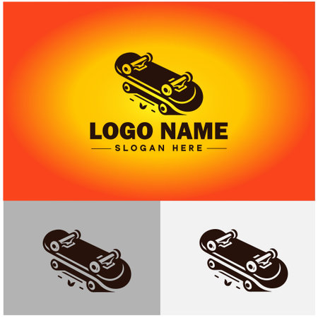 skateboard icon Urban skating Authentic sports sign symbol vector logoのイラスト素材