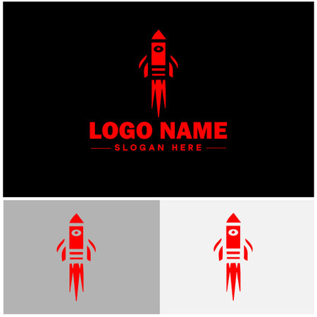 Rocket icon advance technology launching Fast Rocket travel tour sign symbol vector logoのイラスト素材