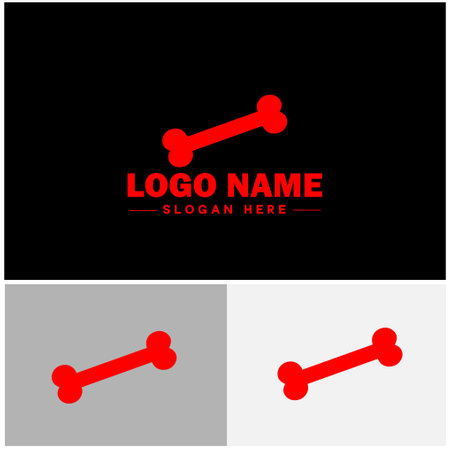 Dog bone icon Canine chew Dog treat Pooch bone flat logo sign symbol editable vectorのイラスト素材