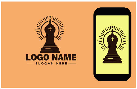 chess icon Checkmate Board game Strategic game flat logo sign symbol editable vectorのイラスト素材