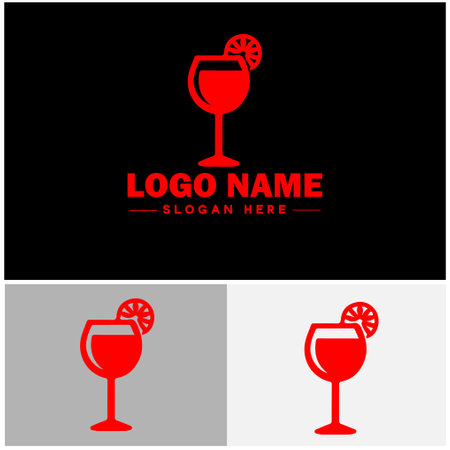 beverage icon Drink Refreshment Beverage flat logo sign symbol editable vectorのイラスト素材
