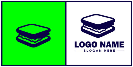 sandwich icon Sub Hoagie Grinder flat logo sign symbol editable vectorのイラスト素材