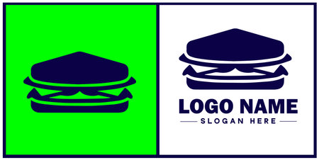 sandwich icon Sub Hoagie Grinder flat logo sign symbol editable vectorのイラスト素材