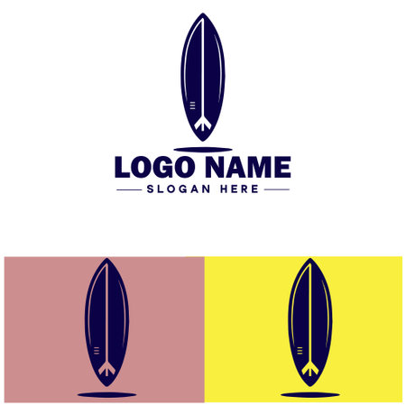 surfboard icon Surfing board Wave board Surf plank flat logo sign symbol editable vectorのイラスト素材