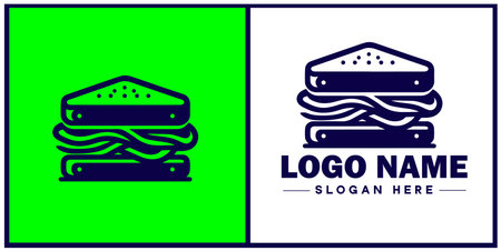 sandwich icon Sub Hoagie Grinder flat logo sign symbol editable vectorのイラスト素材