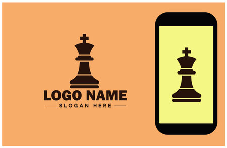 chess icon Checkmate Board game Strategic game flat logo sign symbol editable vectorのイラスト素材