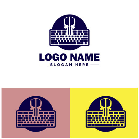 Keyboard icon Keyboard instrument Keypad Keyset flat logo sign symbol editable vectorのイラスト素材