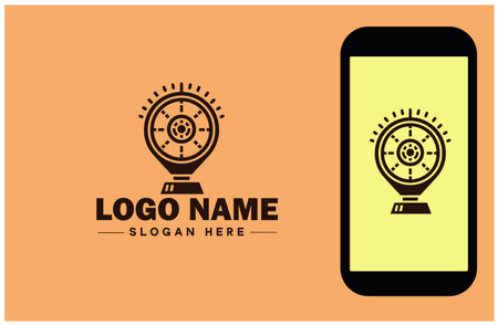 radar icon Radio detection Radio echo Microwave radar flat logo sign symbol editable vectorのイラスト素材