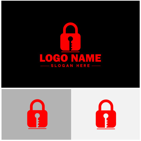 lock and key icon Padlock Bolt Deadbolt flat logo sign symbol editable vectorのイラスト素材