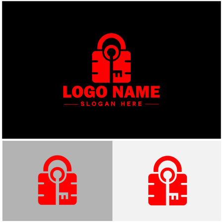 lock and key icon Padlock Bolt Deadbolt flat logo sign symbol editable vectorのイラスト素材