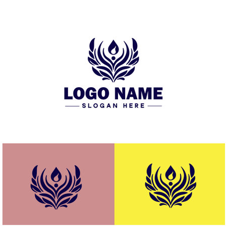 alternative medicine icon Holistic medicine Complementary medicine flat logo sign symbol editable vectorのイラスト素材