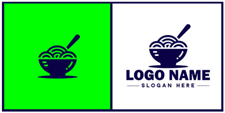 pasta bowl icon Pasta dish Pasta plate Pasta container flat logo sign symbol editable vectorのイラスト素材
