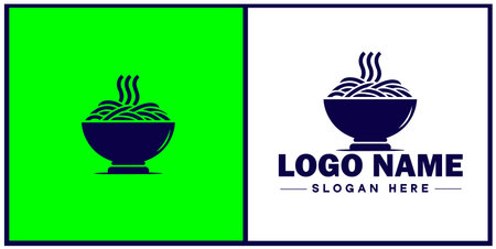 pasta bowl icon Pasta dish Pasta plate Pasta container flat logo sign symbol editable vectorのイラスト素材