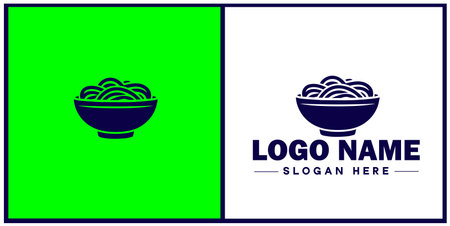 pasta bowl icon Pasta dish Pasta plate Pasta container flat logo sign symbol editable vectorのイラスト素材