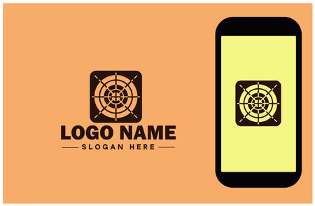 radar icon Radio detection Radio echo Microwave radar flat logo sign symbol editable vectorのイラスト素材