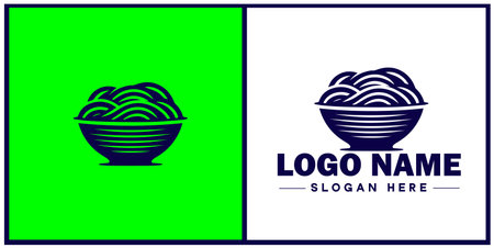 pasta bowl icon Pasta dish Pasta plate Pasta container flat logo sign symbol editable vectorのイラスト素材