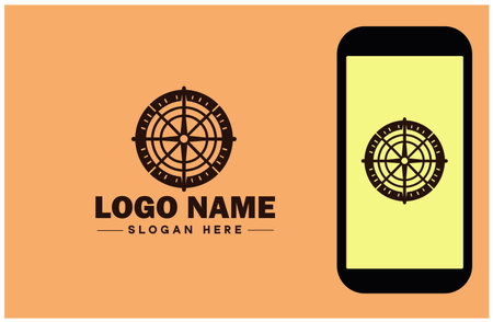 radar icon Radio detection Radio echo Microwave radar flat logo sign symbol editable vectorのイラスト素材