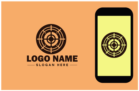 radar icon Radio detection Radio echo Microwave radar flat logo sign symbol editable vectorのイラスト素材