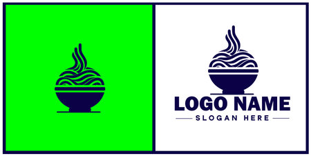 pasta bowl icon Pasta dish Pasta plate Pasta container flat logo sign symbol editable vectorのイラスト素材