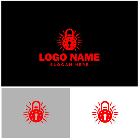 lock and key icon Padlock Bolt Deadbolt flat logo sign symbol editable vectorのイラスト素材