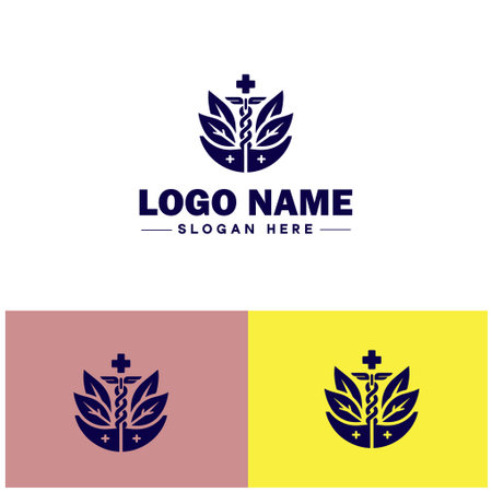 alternative medicine icon Holistic medicine Complementary medicine flat logo sign symbol editable vectorのイラスト素材