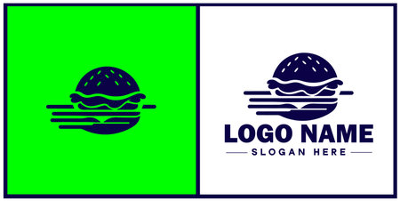 Fast food icon Quick-service food Junk food Takeout flat logo sign symbol editable vectorのイラスト素材
