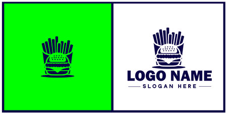 Fast food icon Quick-service food Junk food Takeout flat logo sign symbol editable vectorのイラスト素材