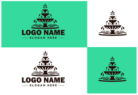 Fountain logo design vector template. Logotype for business company.のイラスト素材