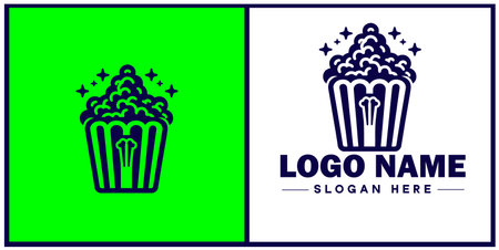 popcorn icon Popping corn Popped corn flat logo sign symbol editable vectorのイラスト素材