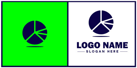 pie chart icon Circle graph Sector chart Pie graph flat logo sign symbol editable vectorのイラスト素材