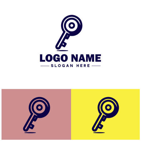 Wind-Up Key icon Clock key Spring key Winding key flat logo sign symbol editable vectorのイラスト素材