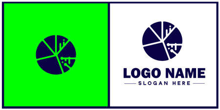 pie chart icon Circle graph Sector chart Pie graph flat logo sign symbol editable vectorのイラスト素材