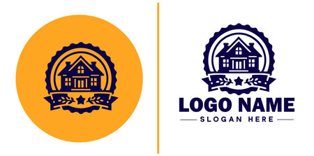 Auction house icon Auction gallery Auction center Auction mart flat logo sign symbol editable vectorのイラスト素材