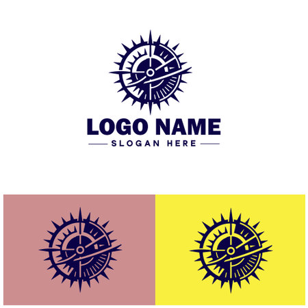 sun clock icon Sundial Solar timepiece Solar clock flat logo sign symbol editable vectorのイラスト素材