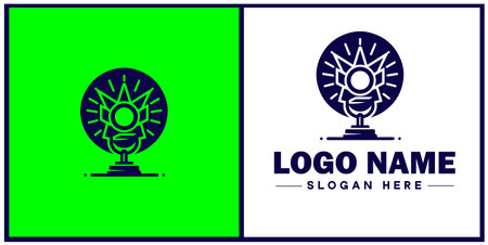 studio light icon Photography light Studio lamp Lighting fixture flat logo sign symbol editable vectorのイラスト素材