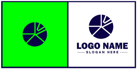 pie chart icon Circle graph Sector chart Pie graph flat logo sign symbol editable vectorのイラスト素材