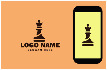 chess icon Checkmate Board game Strategic game flat logo sign symbol editable vectorのイラスト素材