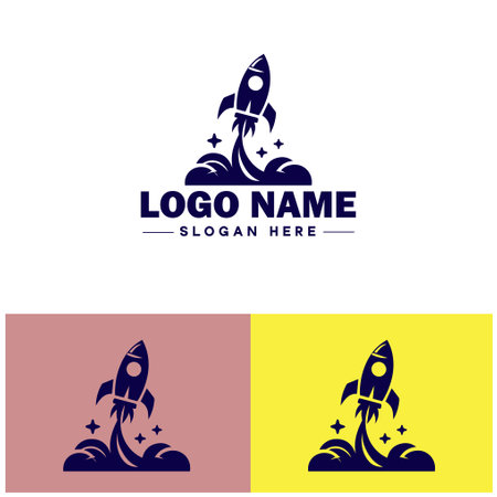 rocket ship icon Spacecraft Spaceship Rocketcraft flat logo sign symbol editable vectorのイラスト素材