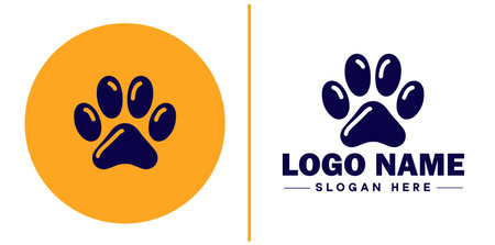 Pet paw icon dog cat puppy pet paw logo sign symbol editable vectorのイラスト素材