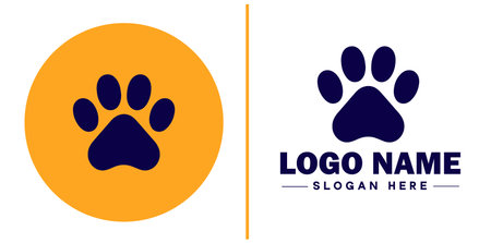 Pet paw icon dog cat puppy pet paw logo sign symbol editable vectorのイラスト素材