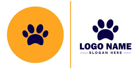 Pet paw icon dog cat puppy pet paw logo sign symbol editable vectorのイラスト素材