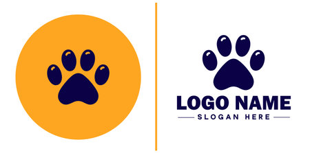 Pet paw icon dog cat puppy pet paw logo sign symbol editable vectorのイラスト素材