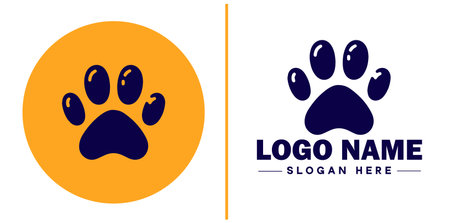 Pet paw icon dog cat puppy pet paw logo sign symbol editable vectorのイラスト素材