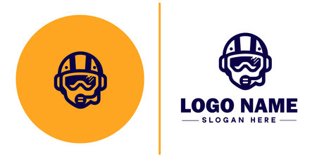 helmet icon Rider speed protection safety protect flat helmet logo sign symbol editable vectorのイラスト素材
