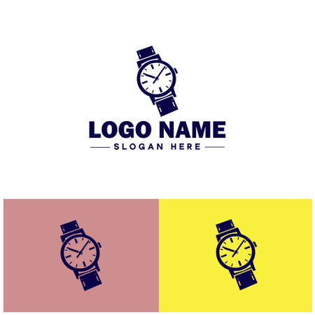 Wristwatch icon Timepiece Watch Chronometer flat logo sign symbol editable vectorのイラスト素材