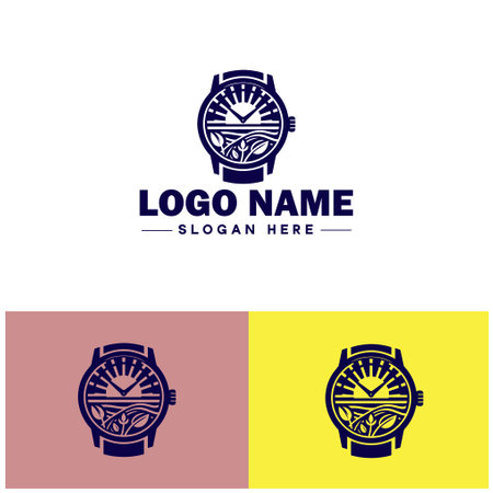 Wristwatch icon Timepiece Watch Chronometer flat logo sign symbol editable vectorのイラスト素材